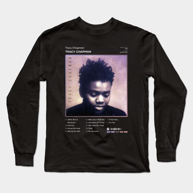 Tracy Chapman - Tracy Chapman Tracklist Album Long Sleeve T-Shirt by 80sRetro